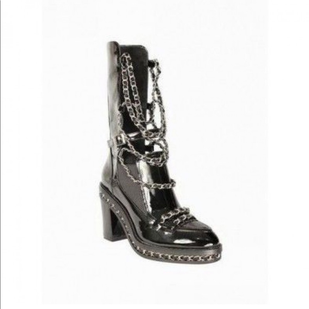 COPY - Black Chain Biker Ankle Boots